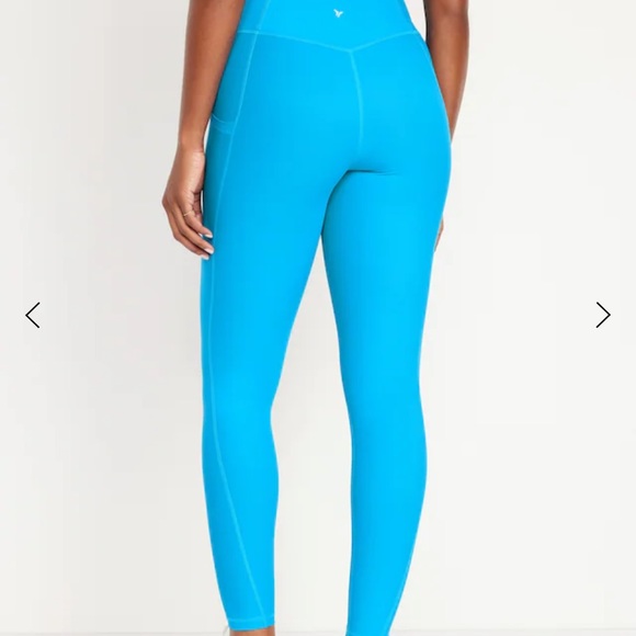 NWT OLD NAVY High-Waisted PowerSoft 7/8 Leggings  Color: Nebulous Blue MEDUIM - Picture 2 of 9